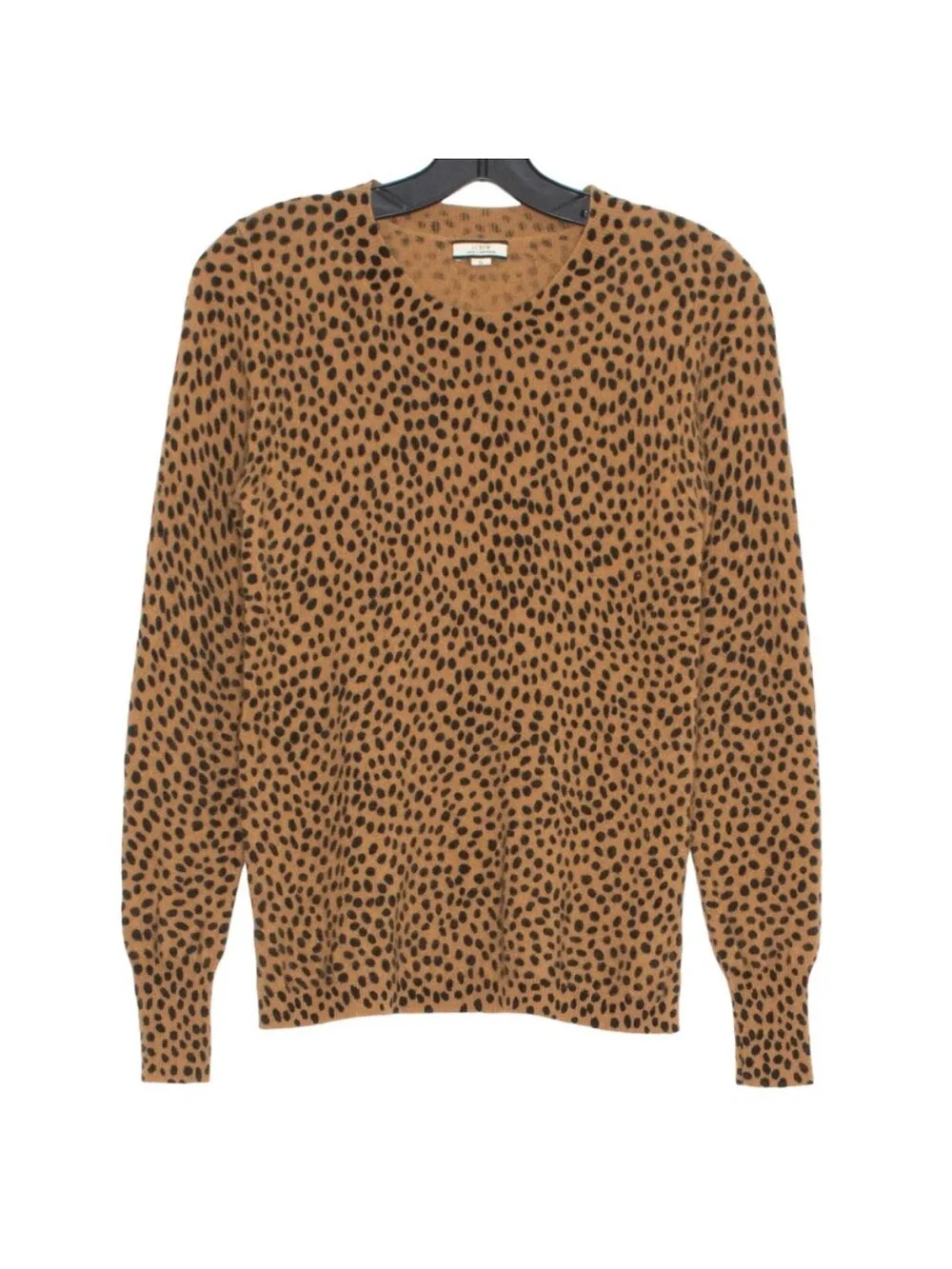 J .Crew Classic Cashmere Cheetah Teddie Sweater Size  Small ~ New No Tags